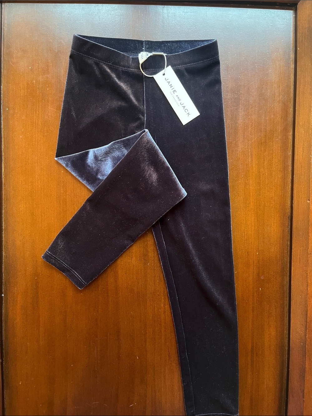 Janie and Jack Navy Velvet Kids Leggings